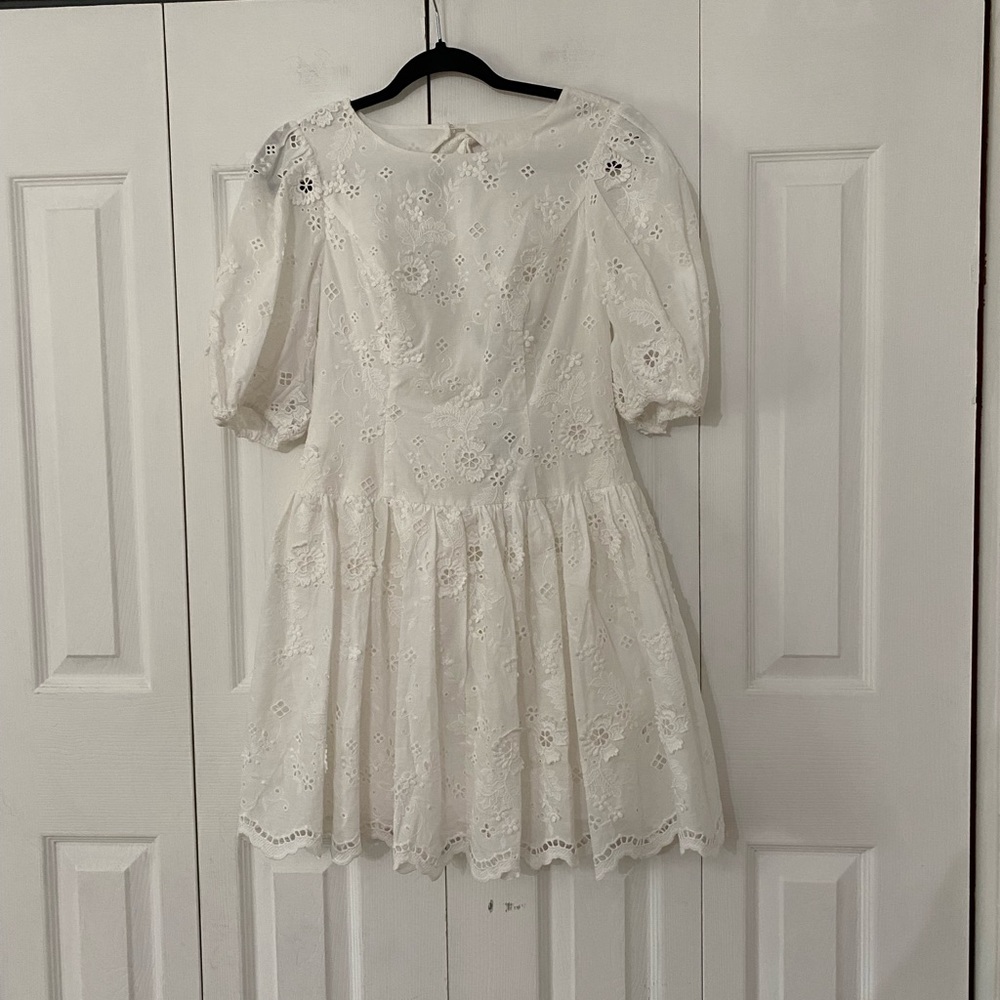NWT MARCHESA NOTTE Ivory Eyelet Dress 2 - Picture 15 of 16